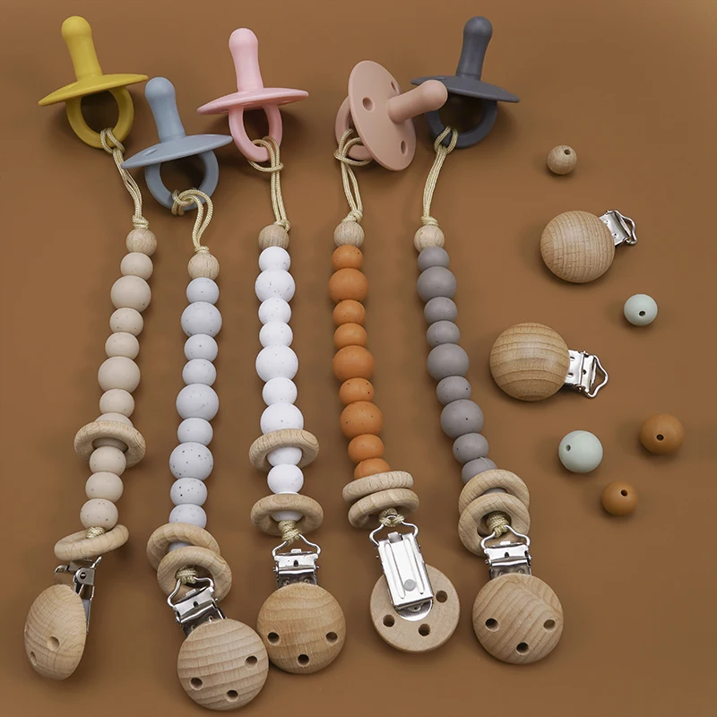 Top Seller Washable Rubber Relief Silicone Soothing Rattles Newborn Photograph Props Organic Gorgeous Set Dummy Chain