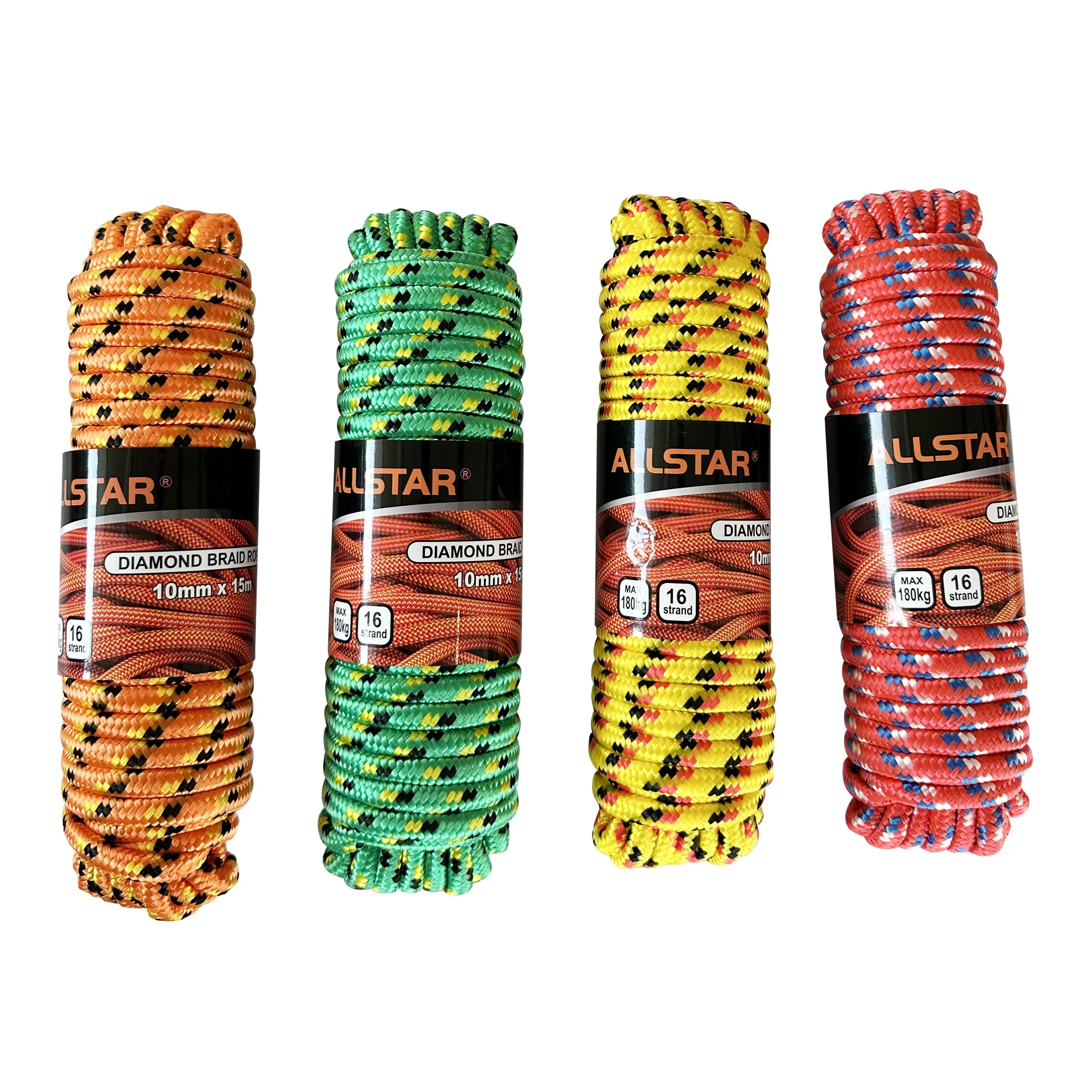 PP DIAMOND BRAID ROPE, HIGH QUALITY ROPE, POLY ROPE 10MM X 15M