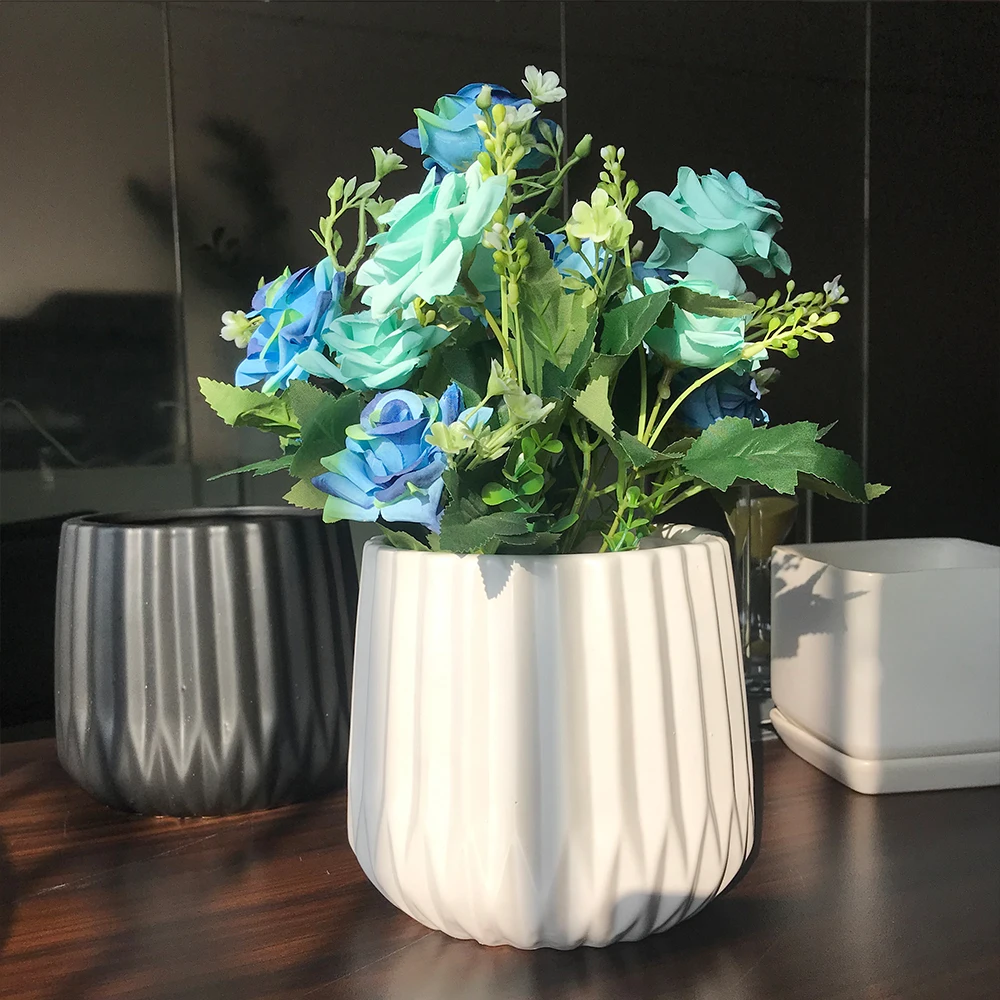 
Wholesale cheap ceramic round multiple sizes ceramic plant pots for Shopping mail decoration 