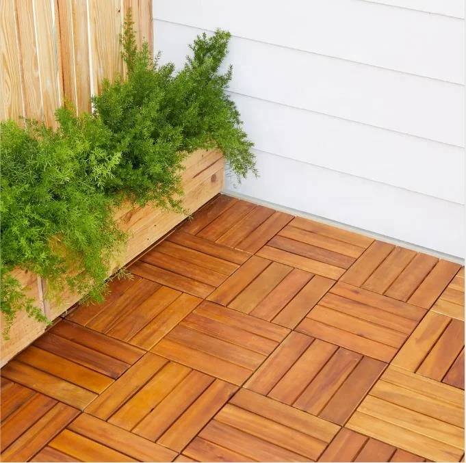 DIY floor wpc outdoor patio tiles decking wood plastic composite
