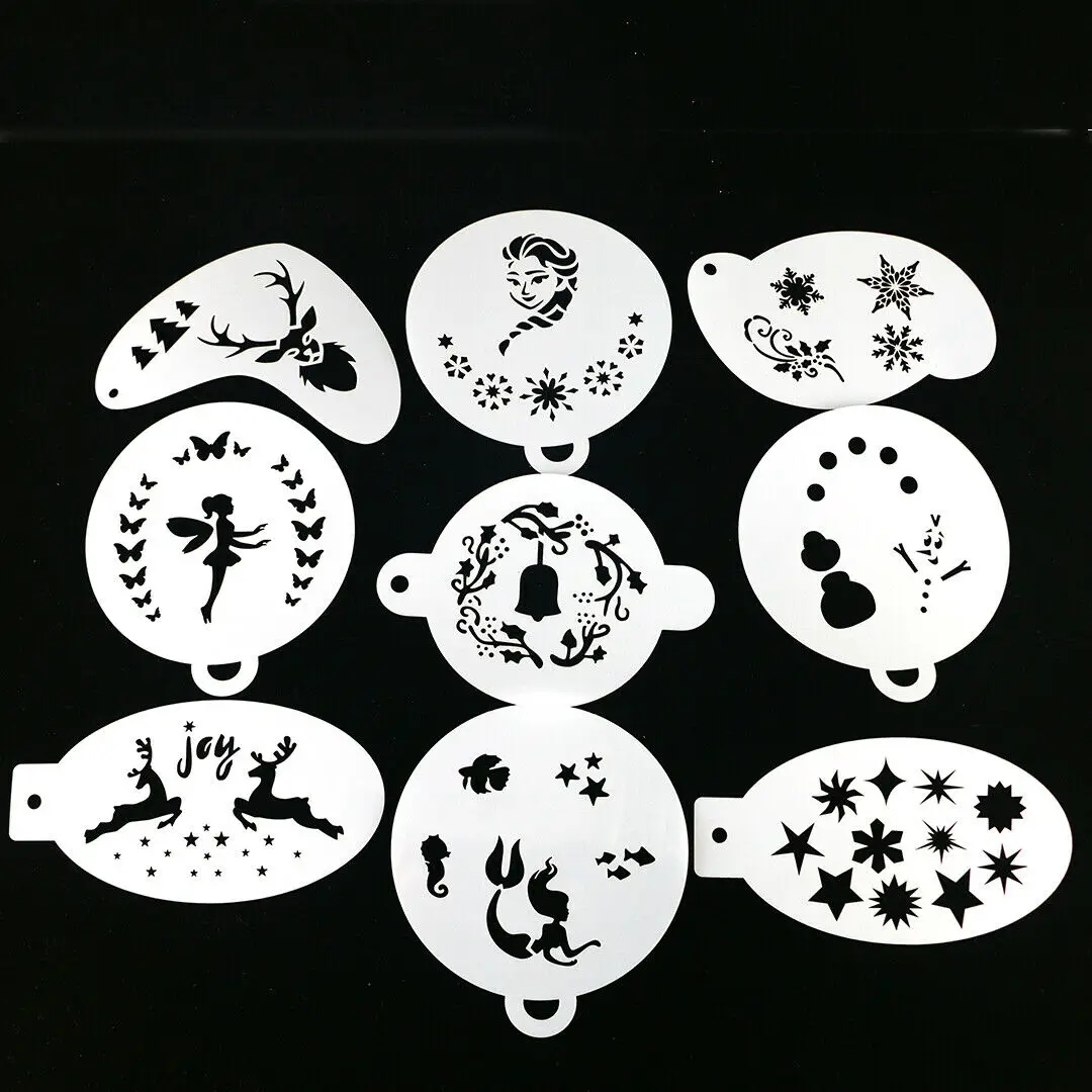 Wholesale Custom Halloween manufacturers washable fashion plates plastic facePaint dragon stencil kids