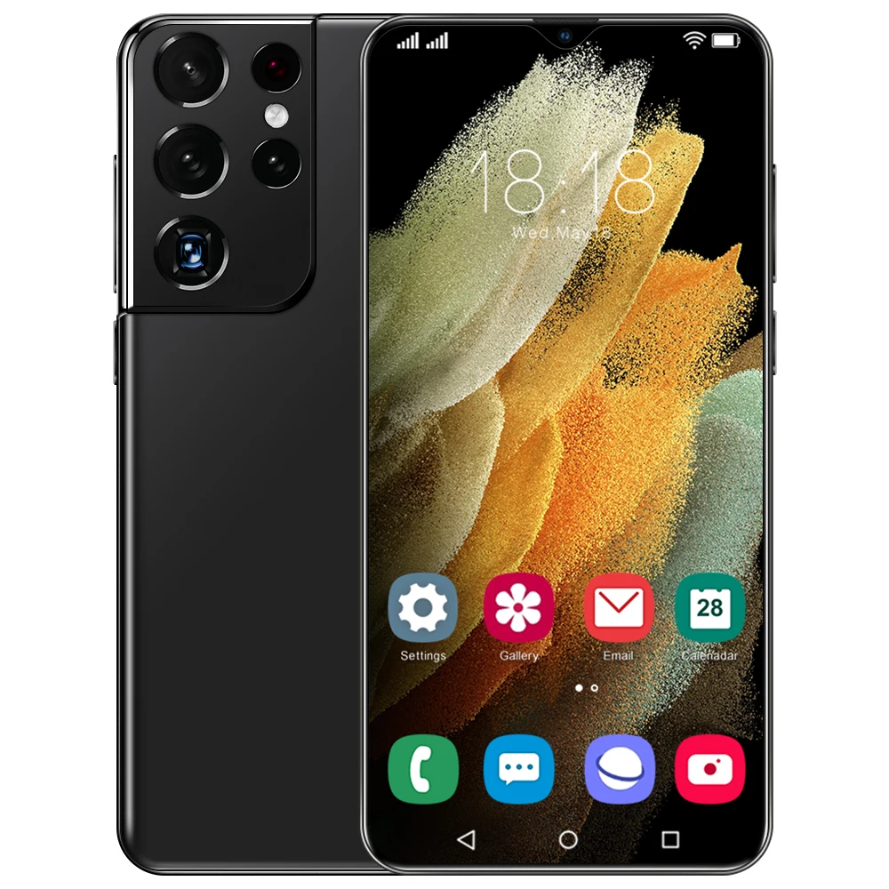  S21U 5G 6 7 дюймовым экраном в заказе будет отправлена модель телефона 32MP + 50MP Caera Android телефон RAM12 ROM512 большой объем памяти смарт-чехол