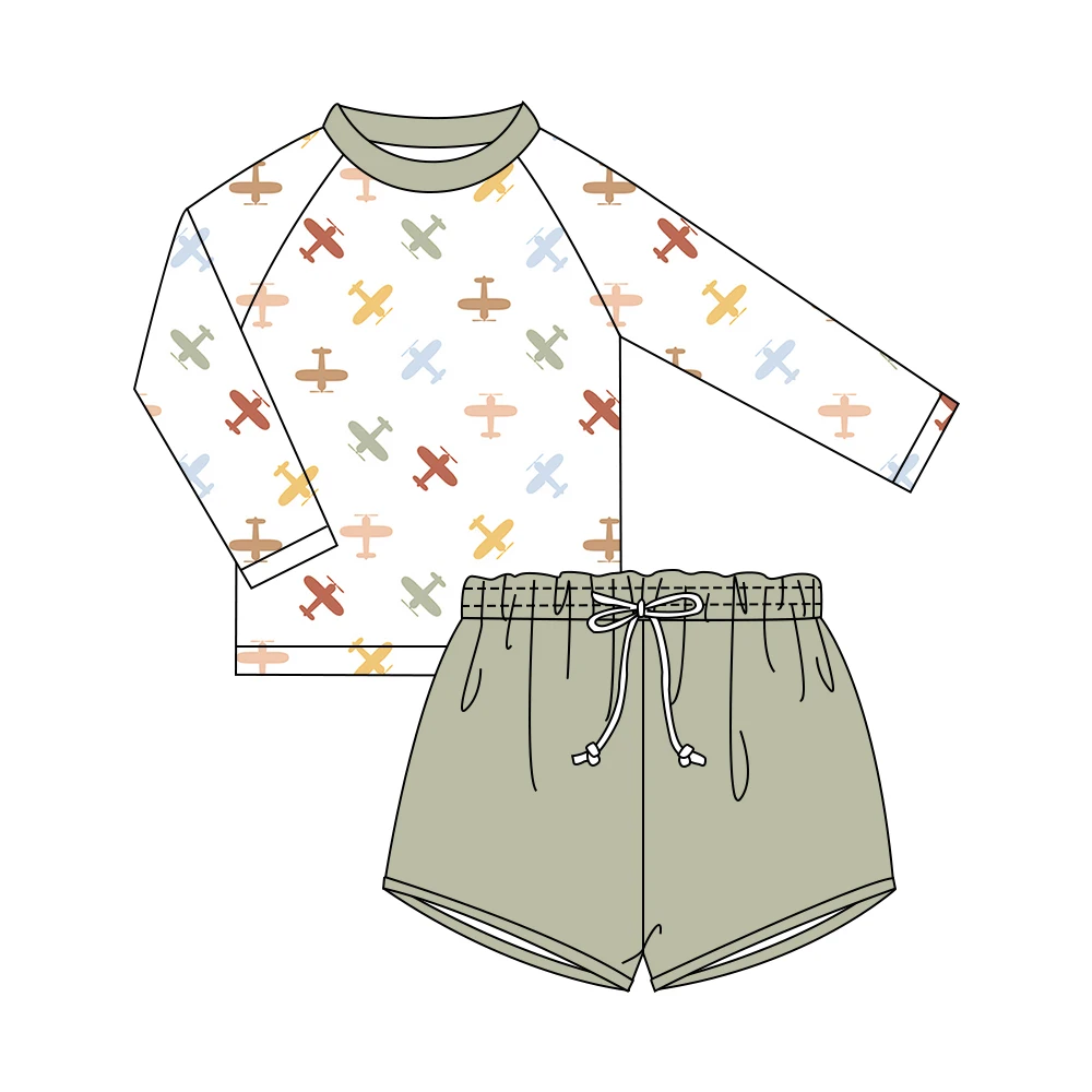 2022 Wholesale OEM Boys Swimwear Kids Bikini Boys Shorts Two Piece Swimsuit Beach Wear