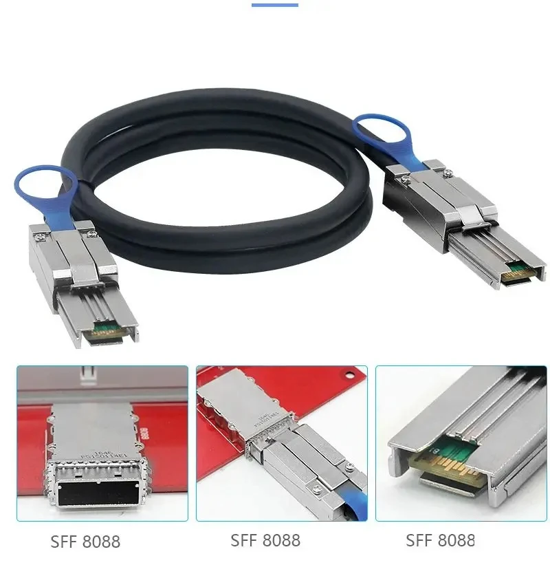 External Mini SAS Cable SFF-8088 to SFF-8088 26 pin SFF8088 Male to Male Data Cable Serial Attached SCSI for Server SAS 0.5m 1m