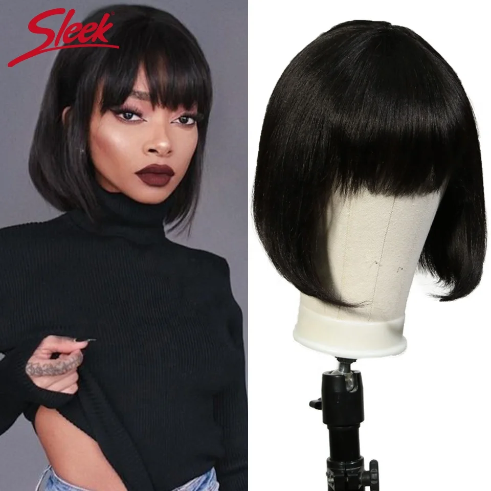 
 Милая и милая безклеевая Реми красная оптовая продажа 100% Боб для черных женщин прямые волнистые женские короткие парики из человеческих волос машинной работы  