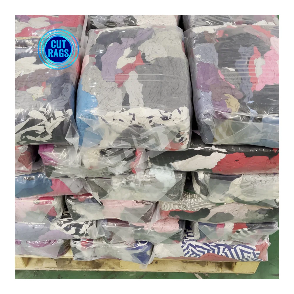 Промышленный трапо 5 кг 10 кг 25 кг тюковая ткань, хлопчатобумажная чистящая ткань, цветная футболка, тряпки, дворники