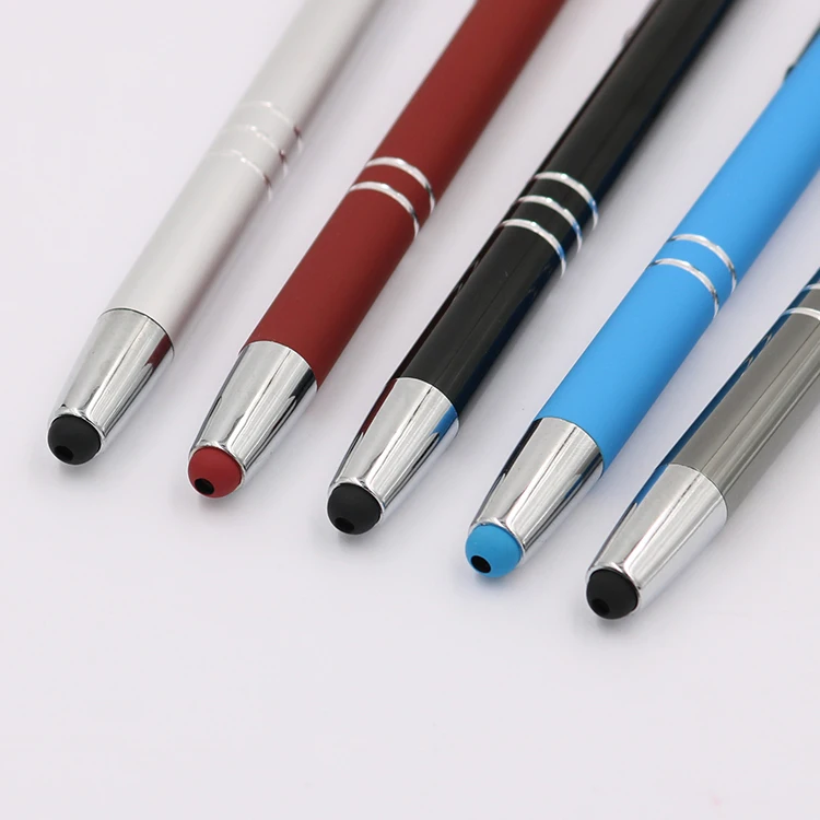 New 2 in 1 Touch Screen Ball Pen Aluminum Metal Ball Pens With Personalized Logo For Business Advertising Promotion Gifts