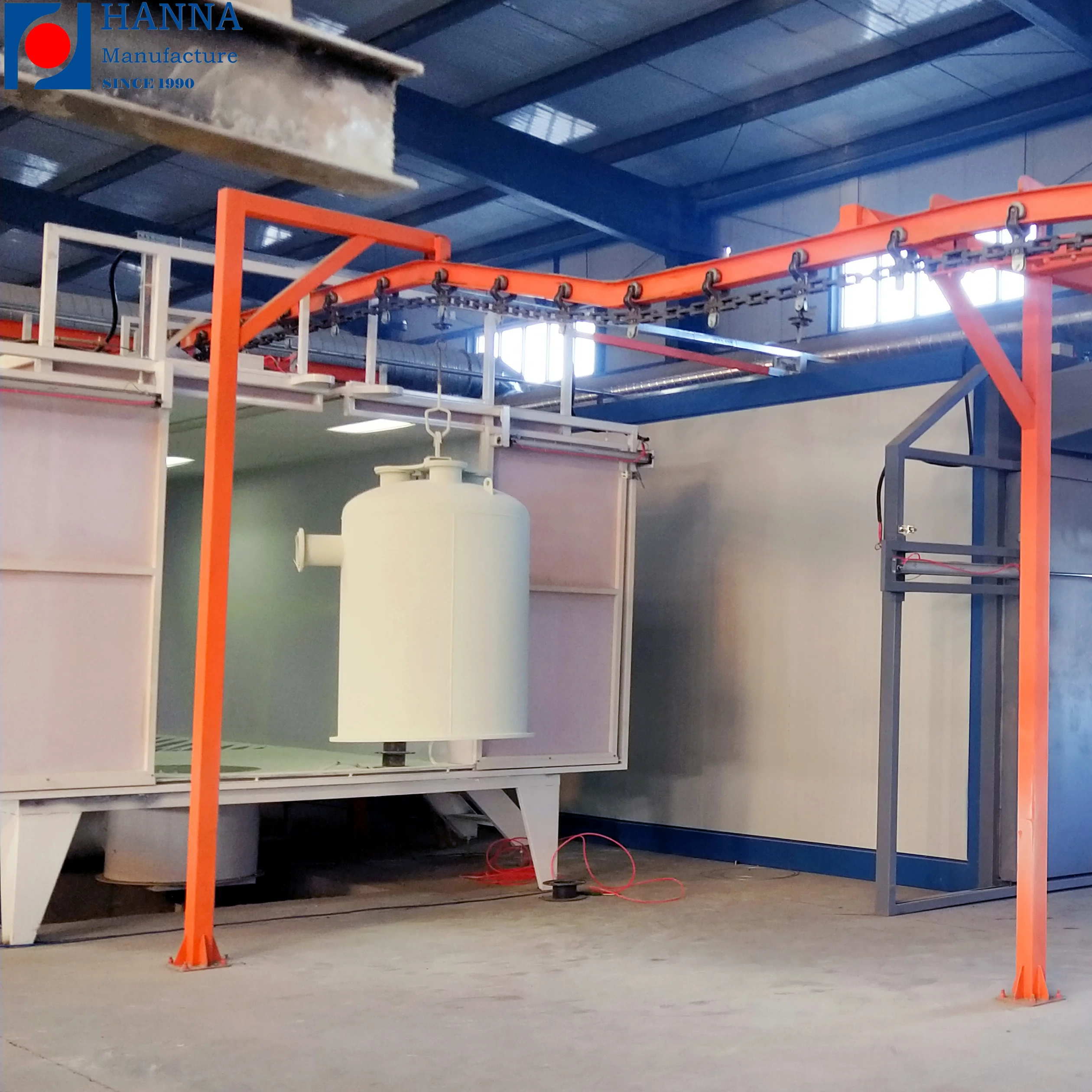 Линия для порошковой окраски газовых баллонов/Производственная линия огнетушительного покрытия