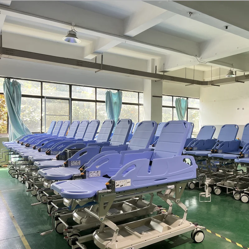 Medical Patient Delivery Transfer Ambulance Hydraulic Patient Trolley Hospital Transfer Bed Pneumatic Lift Hospital Bed