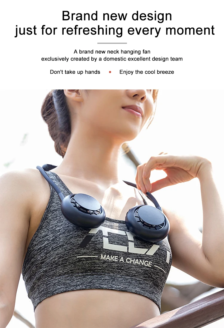Mini Air Cooling Fan Portable USB Rechargeable Neck Fan