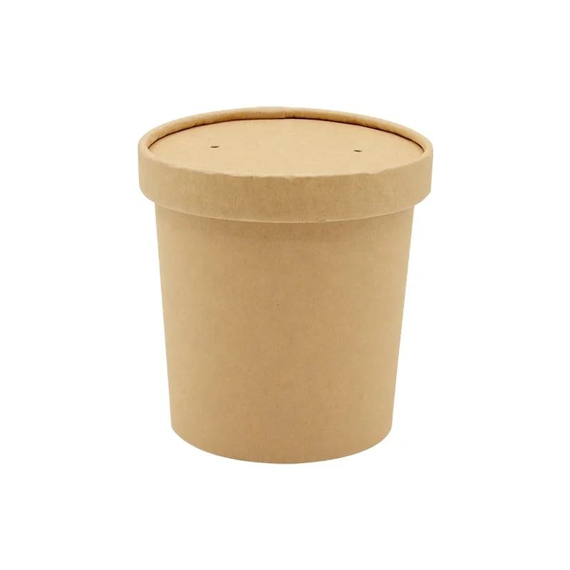 Kemasan Makanan Manufacturer Kraft Paper Brown Customize Bowls Paper Soup Cups