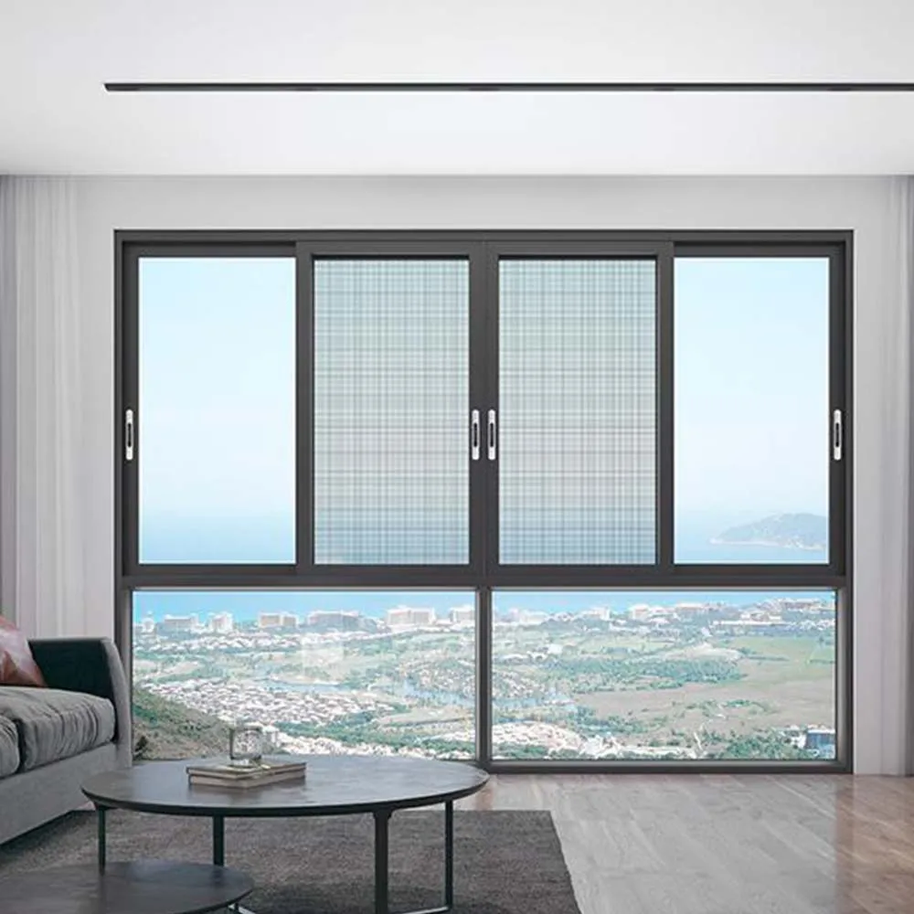 Waterproof Black Double Glazed Aluminium Sliding Window And Doors