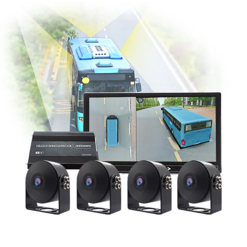 3D Minibus Video Recording Camera System 360 CCTV Camera Super Wide Angle Bird View Camera DVR for Camper Van