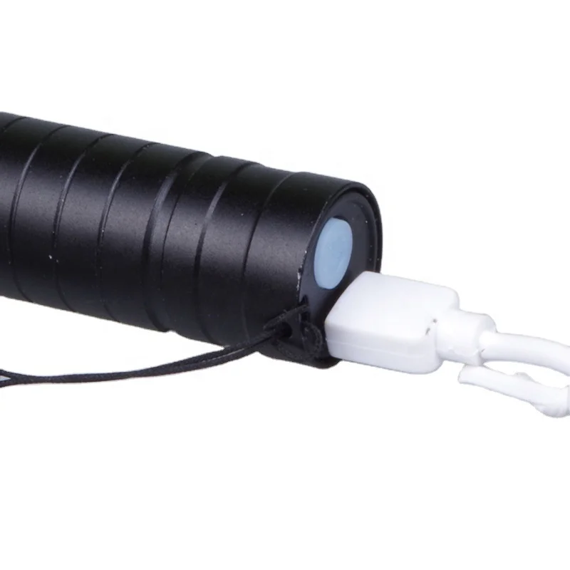 
Small Mini Zoomable LED Torch Light Rechargeable Tactical COB Flashlight 