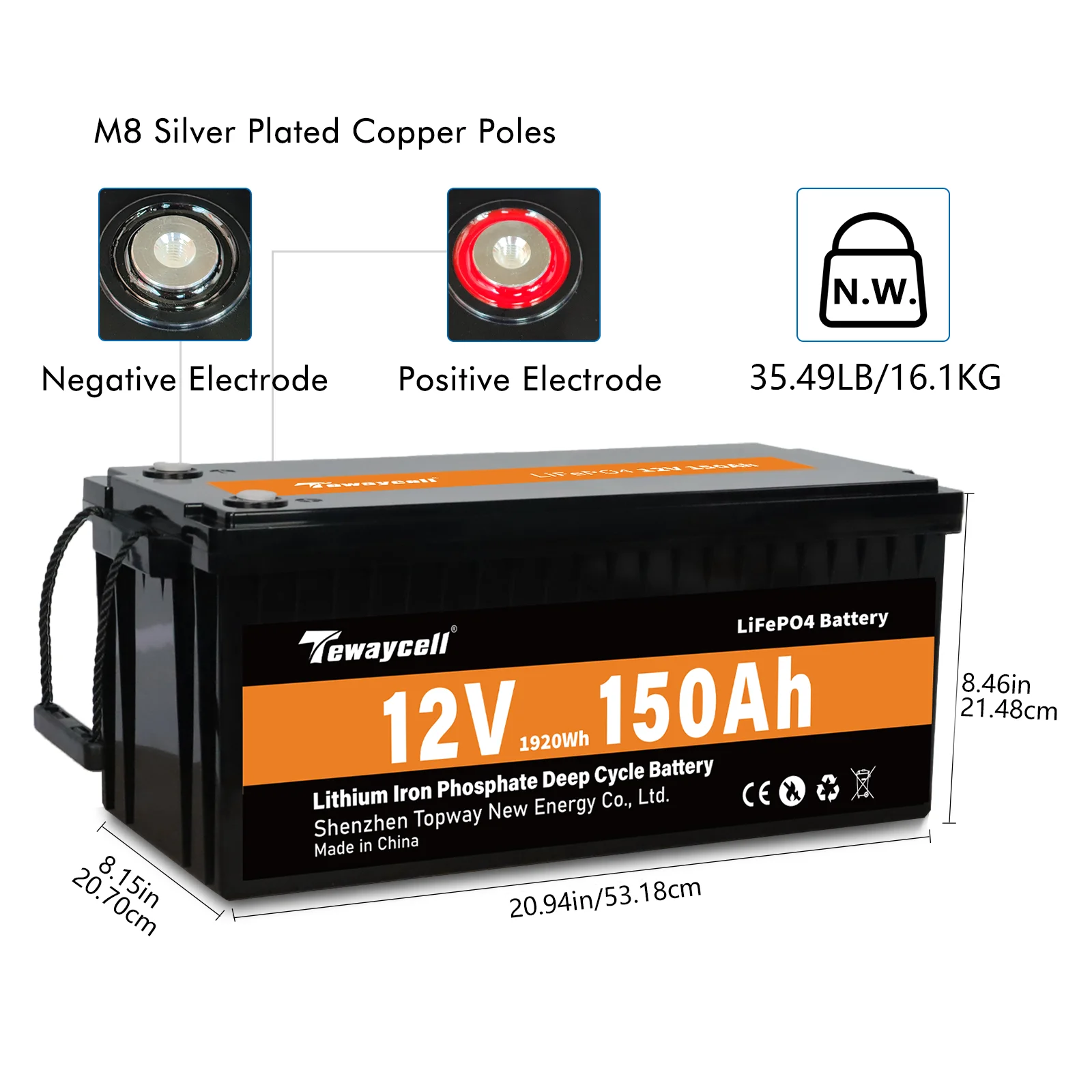 Deep Cycle  12V 100Ah 150Ah 200Ah 400 Ah Lifepo4 Battery for Solar 24V Lithium Ion Batteries lifepo4 battery