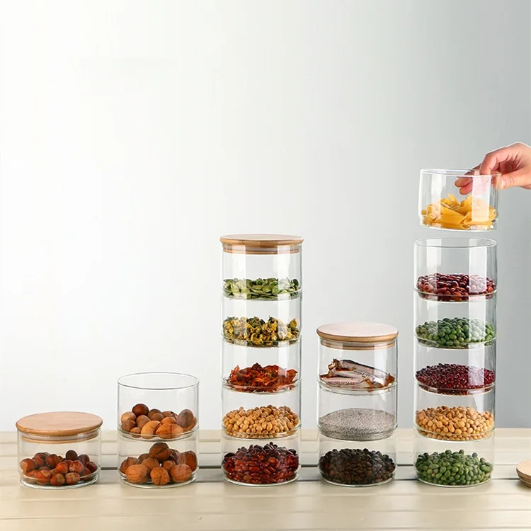 Transparent glass bowl multilayer snack jar