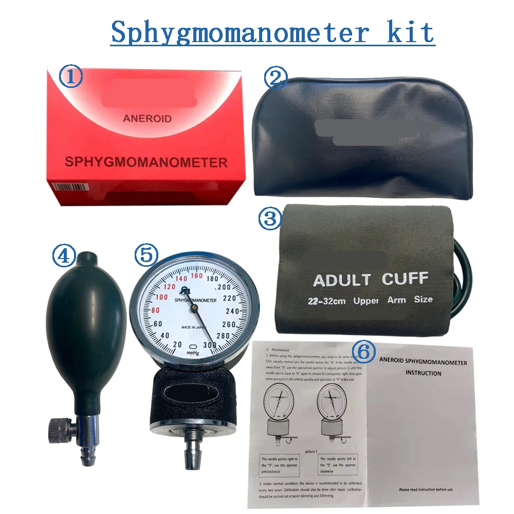 Palm Medical manual heart rate checking Cotton cuff Latex ball valve tensiometer 2 in 1 blood pressure blood glucose monitor