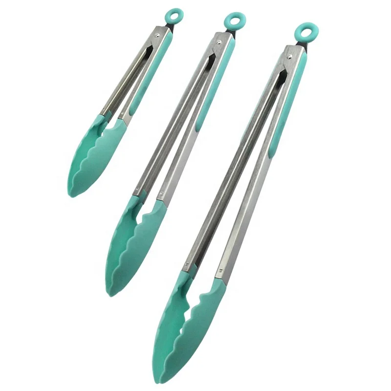 BPA Free Non-stick Restaurant Buffet Kitchen Cooking Food Tongs Set of 3 Nylon Tong
