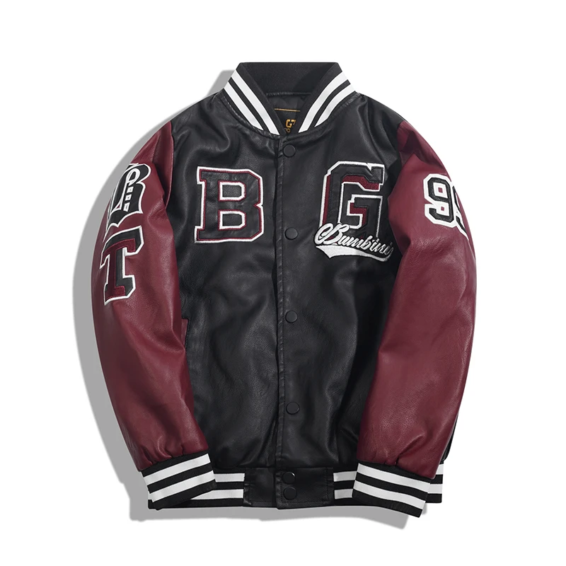 OEM Embroidery Patches Men Letterman Jacket Baseball Leather Street Designer Letterman Men Jacket Custom Varsity Jacket