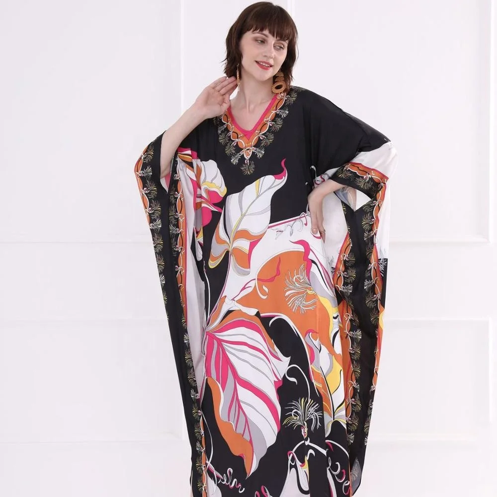 
2021 Fashion Loose Dress Aesthetic Simple Long Skirt V-Neck Bat Sleeve Dresses Women Lady Elegant 