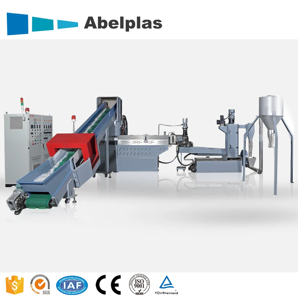 New Design Automatic Waste Plastic PE/PP/BOPP/LDPE/LLDPE/HDPE/PS/EPS/XPS/EVA Film Pelletizing Recycling Machine Line