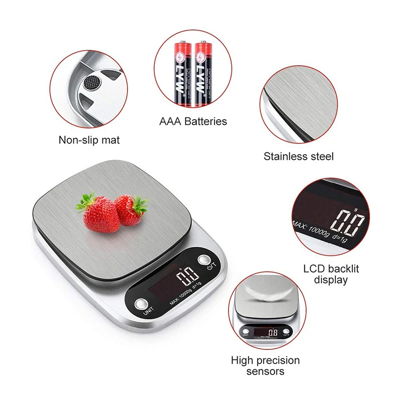 J&R Latest Trending Funny Appliance 10kg Cooking Balance Innovative Home Improvement Small Kitchen Tools Silver Kitchen Utensils