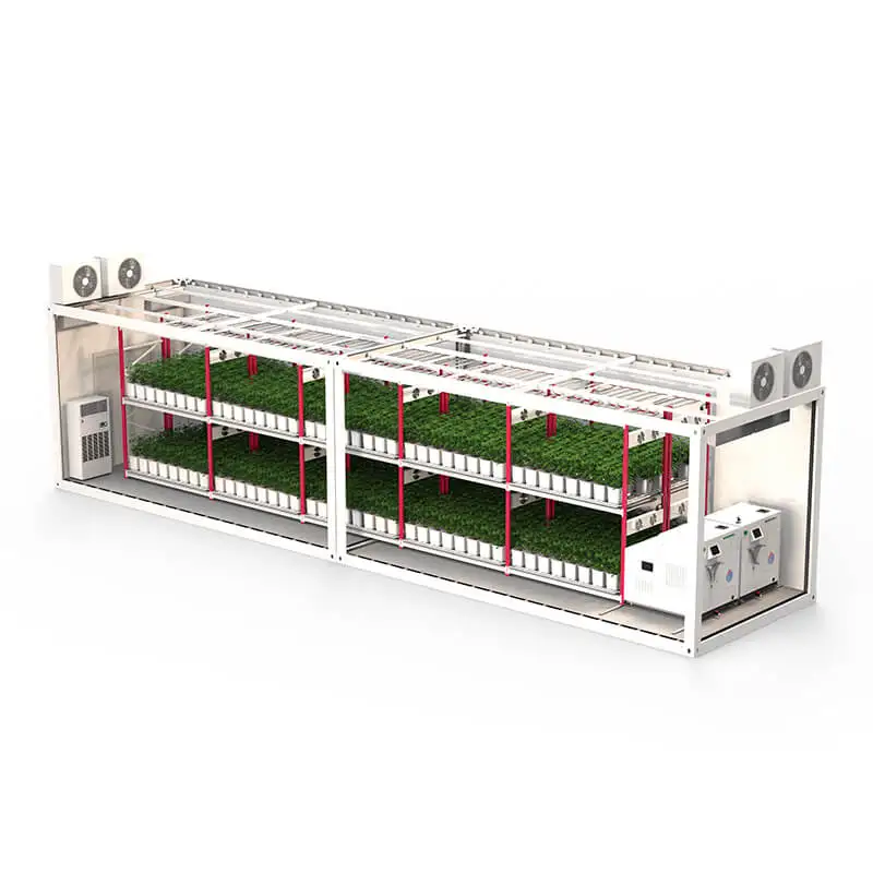 GrowSpec Assembled Container Farming Aero-hydroponic 2 Tiers Vertical Grow System Integrated Grow Chamber