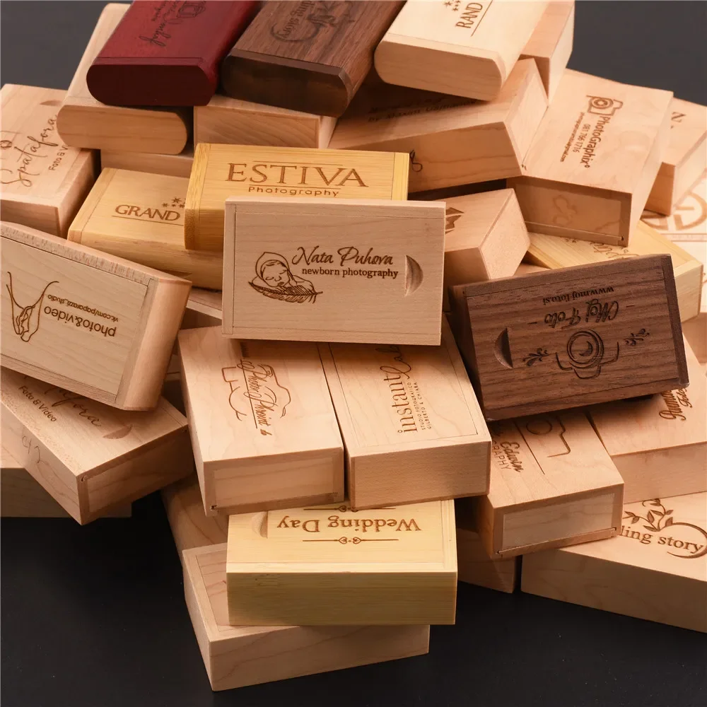 1 шт. ящики для хранения из массива орехового дерева с раздвижной верхней частью кольца Подарочная коробка USB памятные деревянные