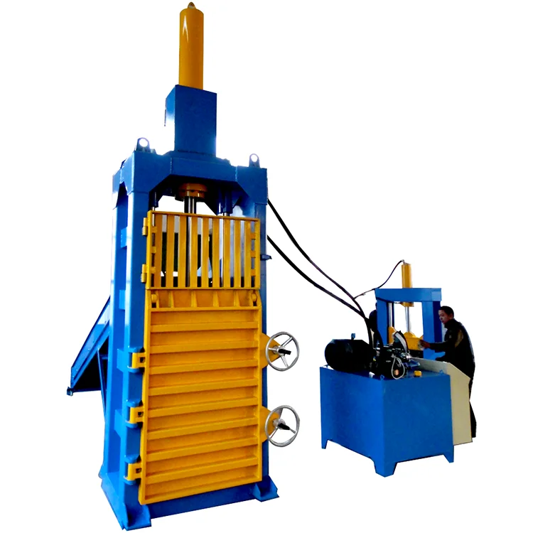 Waste plastic bottle can compressor waste strapping machine vertical hydraulic baler Sell well