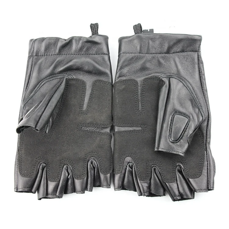 
Genuine leather Man Tactical half finger Gloves Army Sport Riding Hunting outdoor Senior military sheepskin Fiting Gloves 
