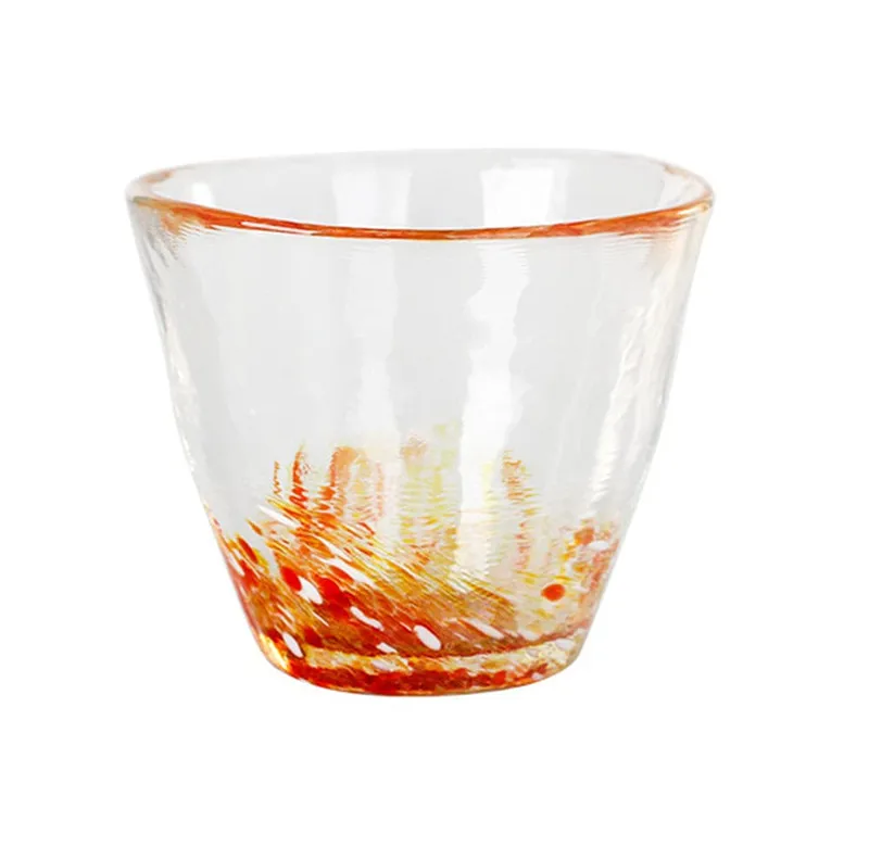 Reihey Glass Sake Cup Japanese Cuisine Glass Tableware Colored Glass Cold Drink Cup 1pc