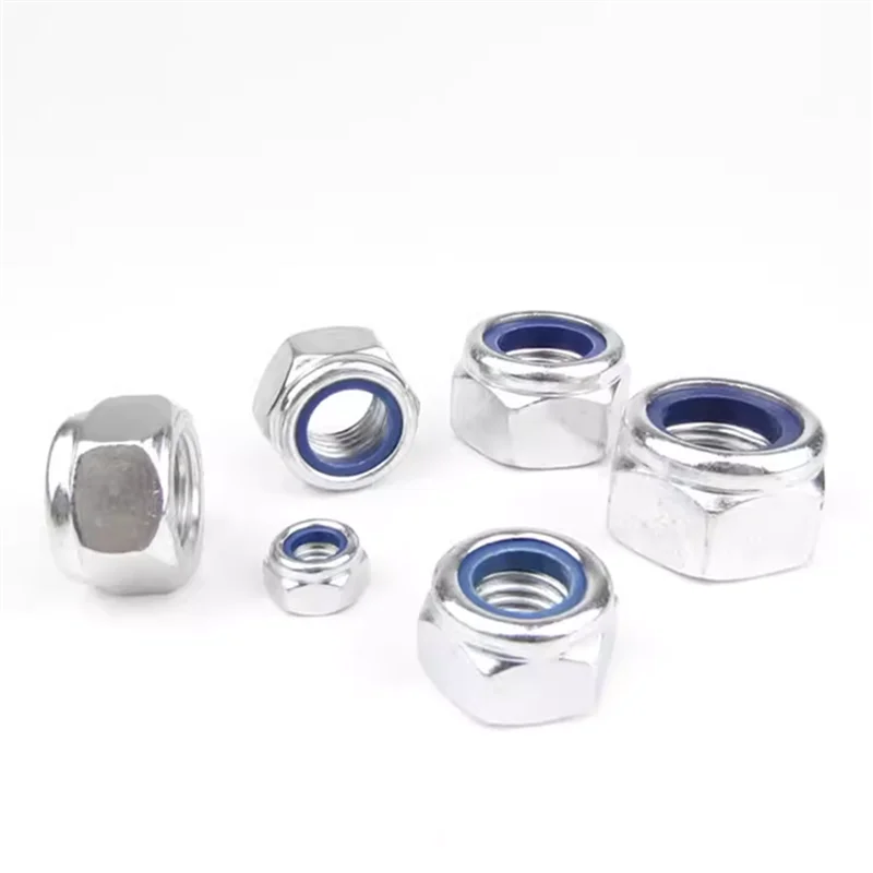 M2 M2.5 M3 M3.5 M4 M5 M6 M8 M10 M12 M16 304 Stainless Steel Hex Hexagon Nylon Insert Self Lock Nut Nylock Nut Locknu