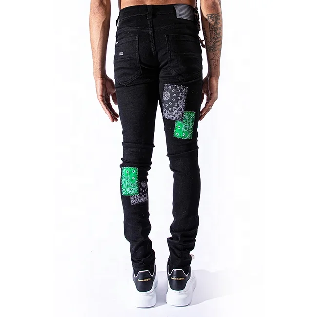 
OEM latest design fog mens jeans patch plants manufacturing mens hip hop jeans 