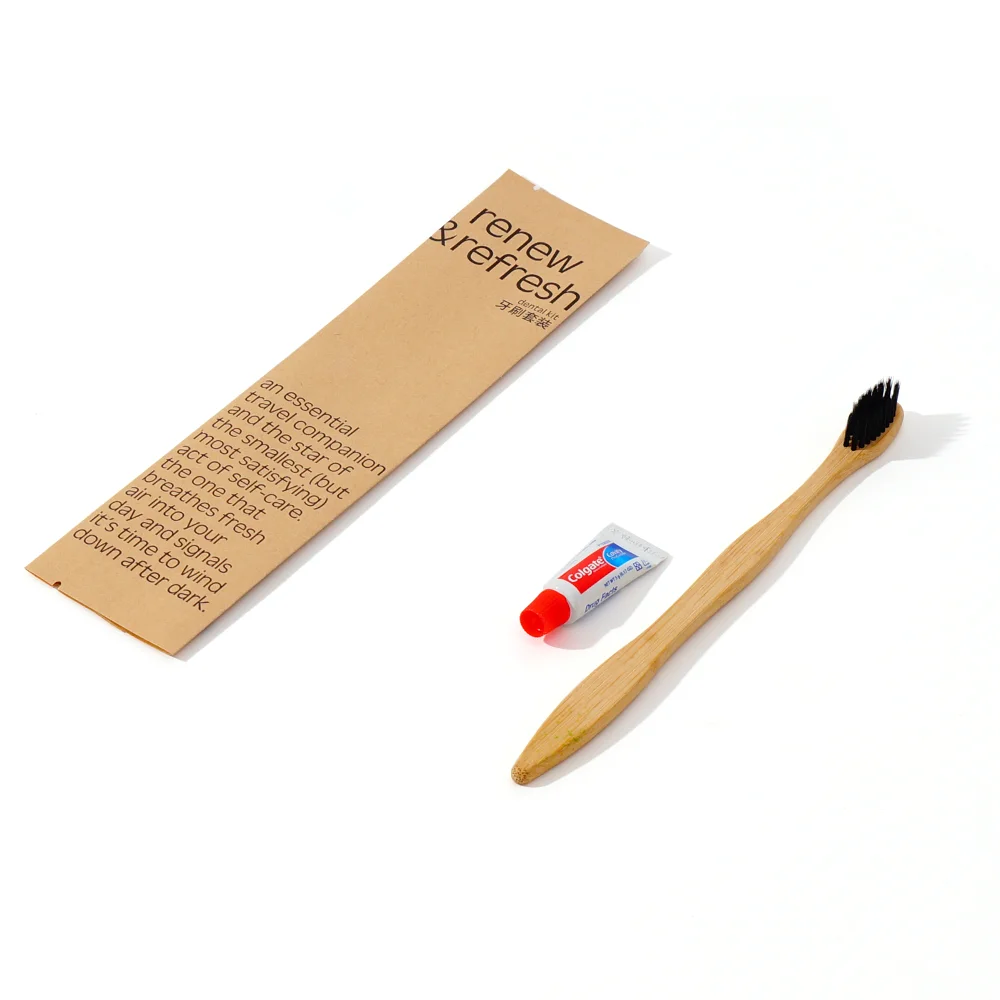 FSC Certificate Paper Biodegradable Dental Kit ECO Friendly Hotel Bamboo Toothbrush