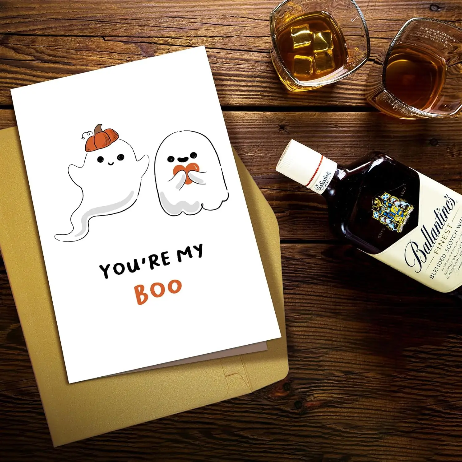 Cute Ghost Anniversary Card for Husband Wife You Are My Boo Halloween Card for Him Her Funny Valentines Day Card