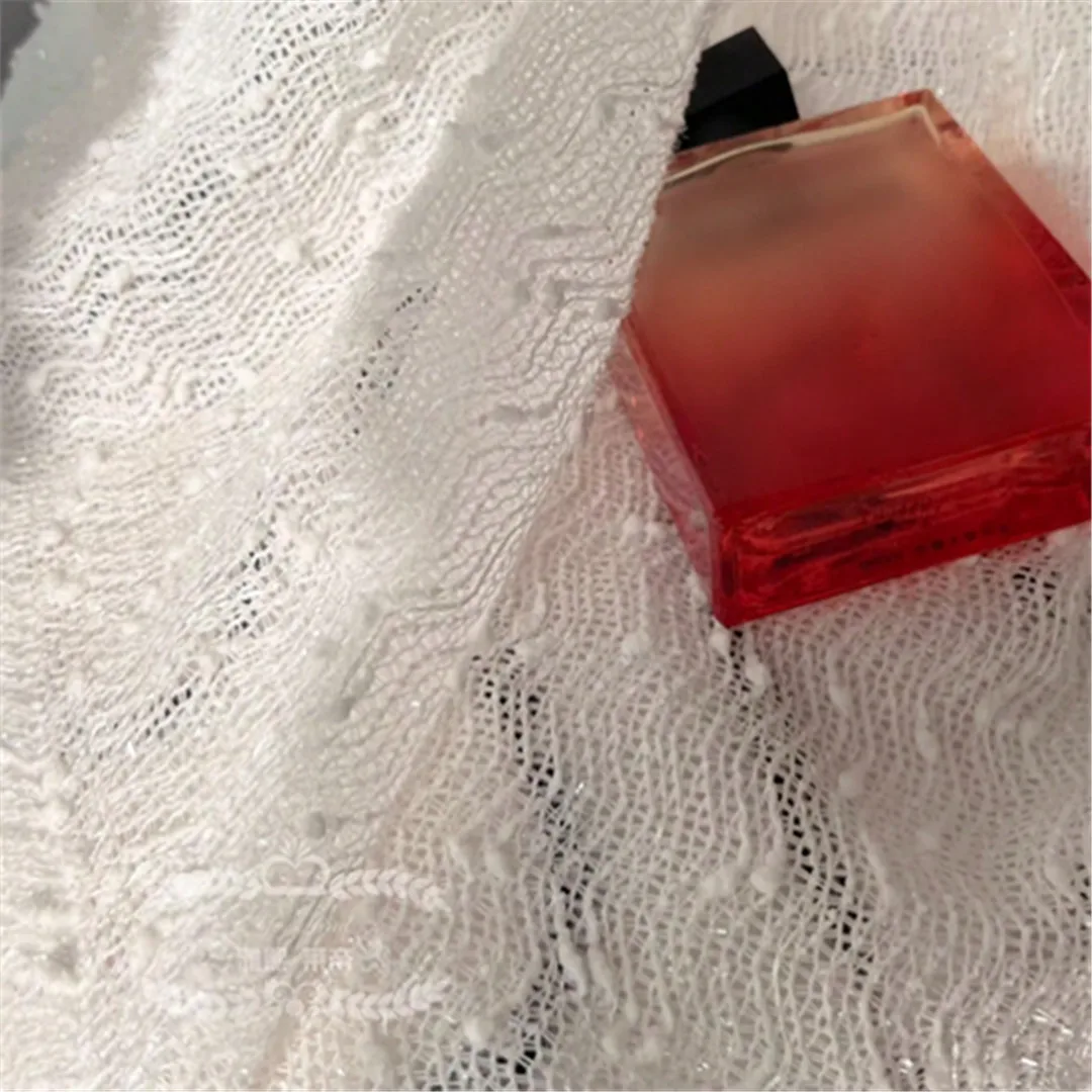 2024 New French Style Creamy Flounce Lace White Luxury Sheer Curtain for Bedroom Living Room All-season