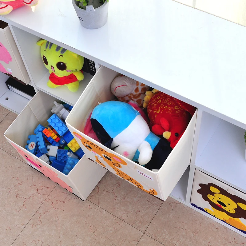Amazon Hot Selling Custom Foldable Kid Shoes Drawer Boxes Animal Toy Storage Box Bins Clothes Storage Chest Organizer for Kids