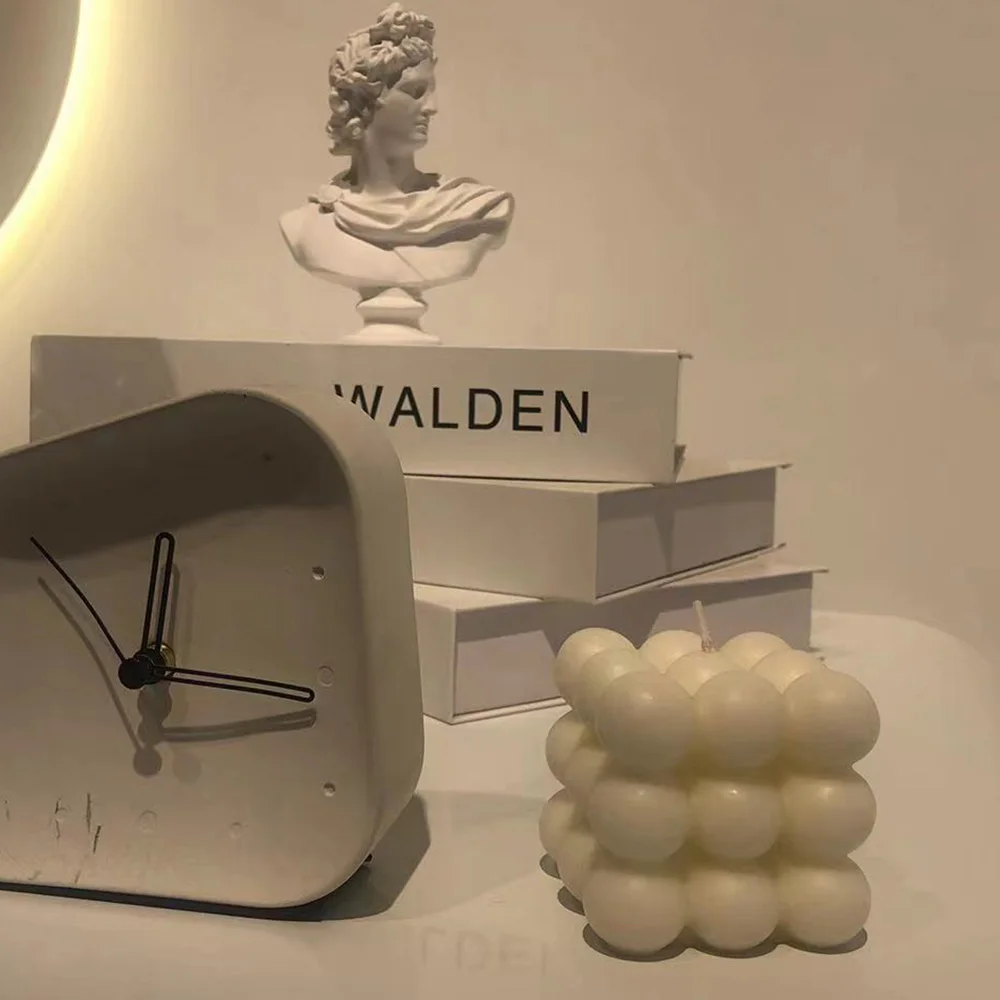 High quality delicate cube scented soy wax paraffin bubble candle