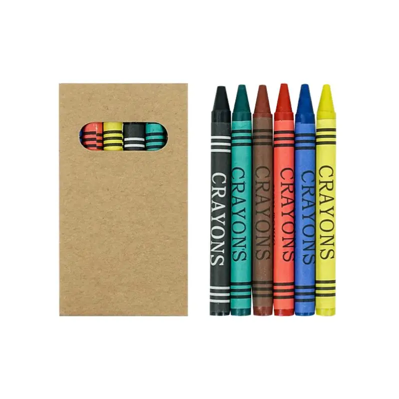 Wholesale Custom Logo Beeswax Non-Toxic Crayons Set for Kids 4 Pack 6 Pack Wax Crayon with Custom Printing Box Unisex