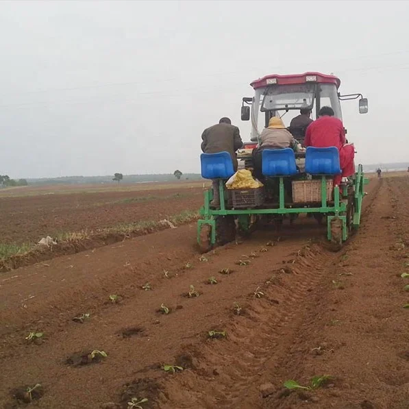 goods in stock three rows  double row chilli baby Chinese cabbage broccoli seedlings transplanting machine seedling transplanter