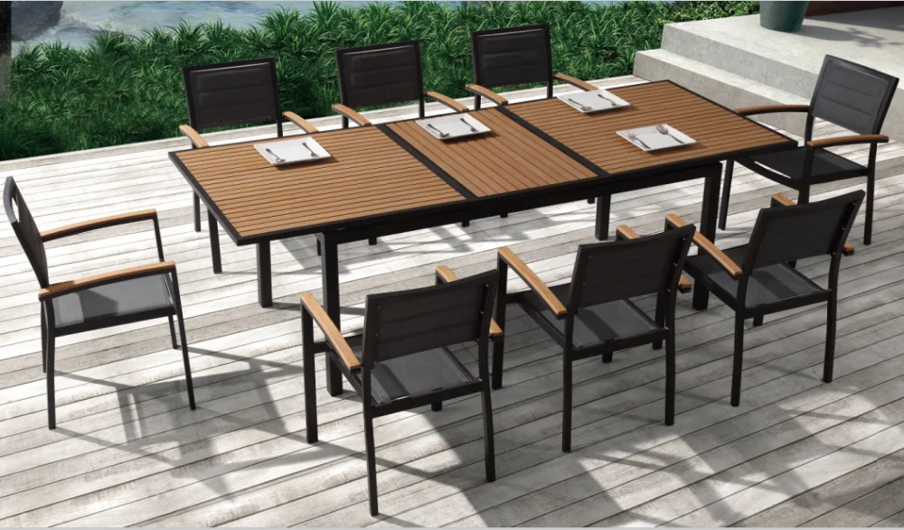 Weather Proof Poly Wood Aluminium Outdoor Furniture Set