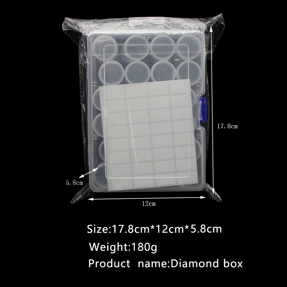 Diamond Painting Storage Box With 24 Plastic Bottles for Diamond Embroidery Accessories Jewelry Diamonds Storage Container