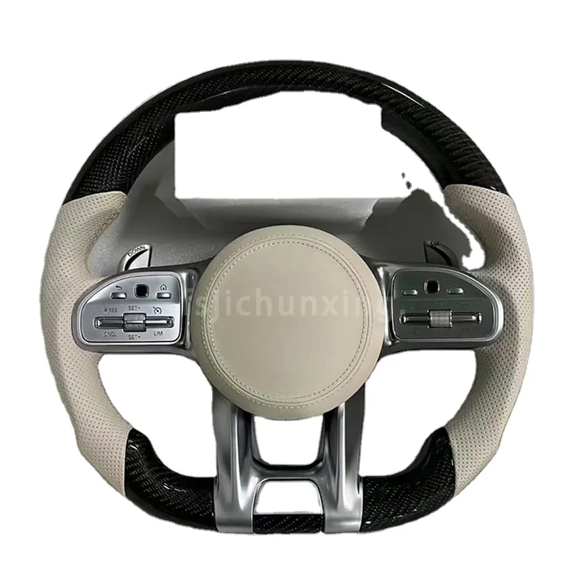 Auto Customized Steering Wheel Fit for Mercedes Benz C Class W204 W205 AMG W212 W213 W447 W463 GLC GLA Carbon Fiber Steering