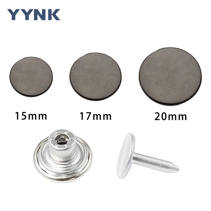 Factory Price 15MM 17MM 20MM Brass Jeans Button Metal Denim Button with Plastic Inside and Screw Nail for Jeans Pants