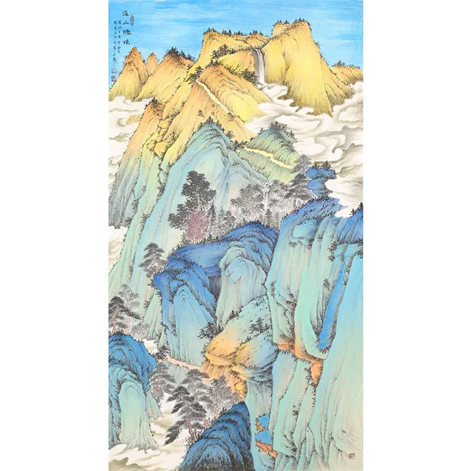 New Chinese style living room background decoration painting study Teahouse Landscape Zen fresco Entryway landscape painting