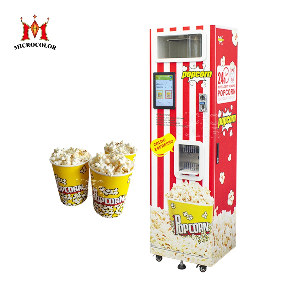 Custom Self-service Popcorn Vending Machine with Bill Acceptor Coin Operated  Automatic Smart Pop corn Machine For Sale