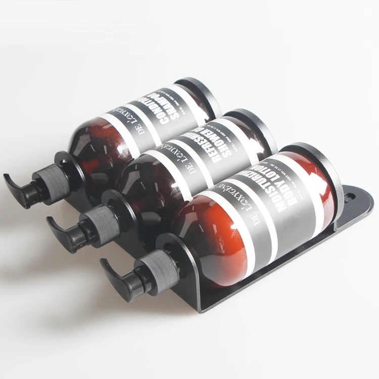 Hotel Shampoo Lotion Pump Bottle Wall Mounted Triple Liquid Hand Wash Shower Soap Dispenser