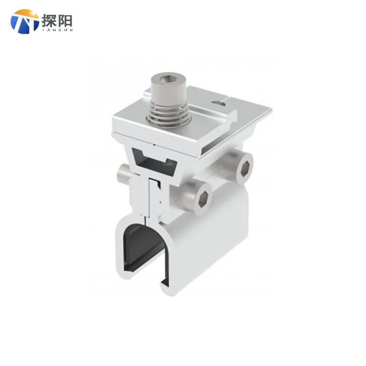 Pv Aluminum Roofing Safety Rail Free Solar Mounting Stand Adjustable Clamps Metal Standing Seam Roof Clamp