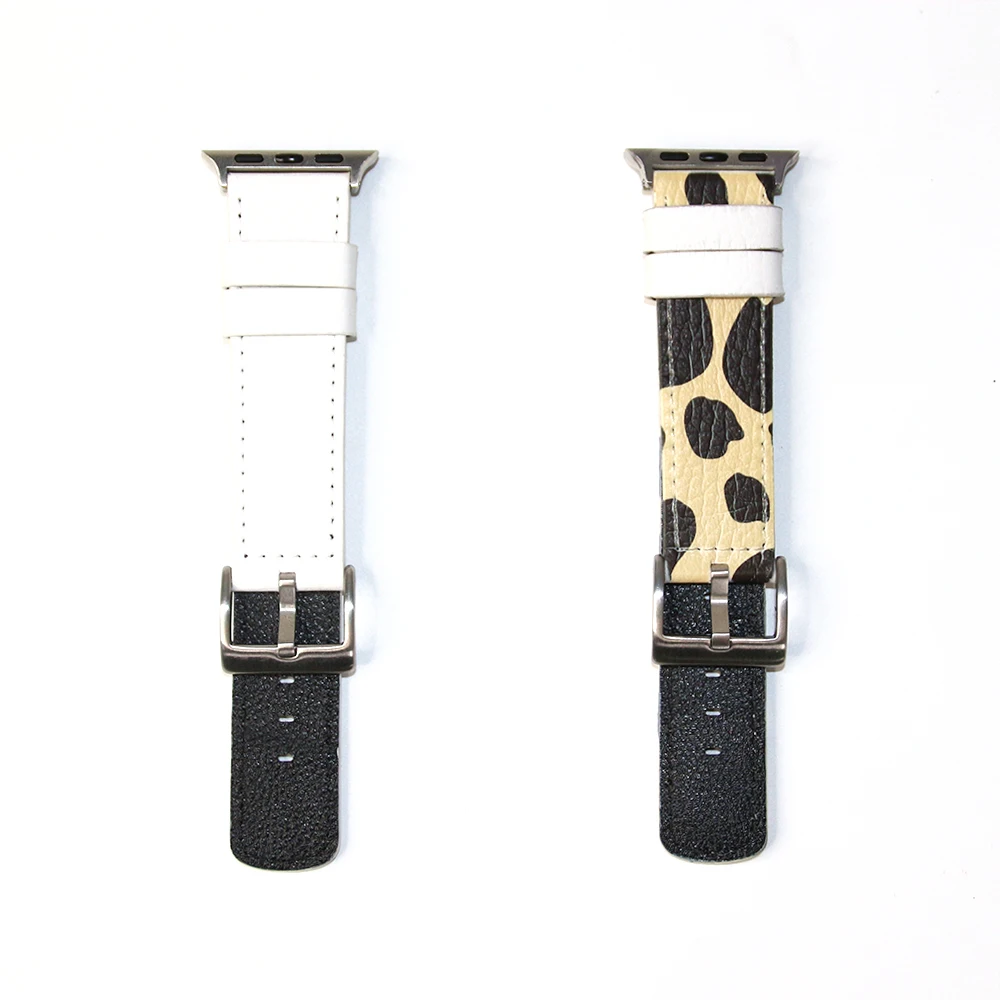 Kingsub PU Leather Watch Strap Fashion Adjustable  Blank Sublimation Printing Apple PU Leather Watch Strap