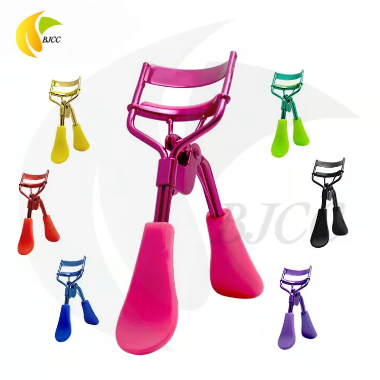 New Design High Quality Portable Beauty Diamond Rose Gold Wide Stainless Steel False Eyelash Tool Vendor Lash Curler With Brush